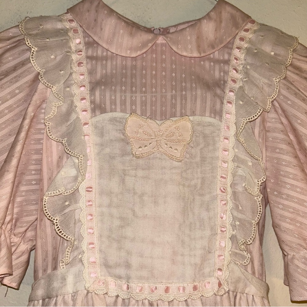 Dorissa of Miami Vintage Light Pink and White Dress